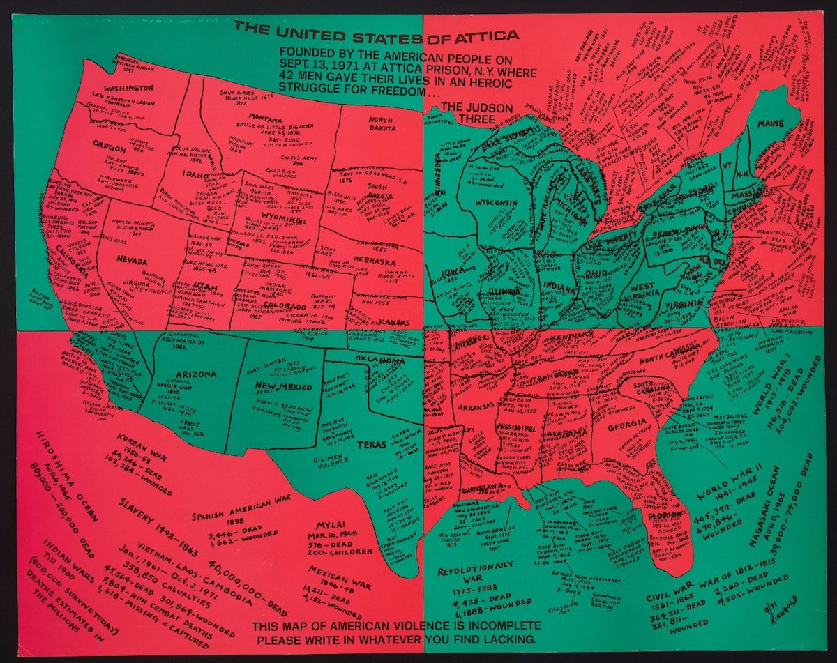 フェイス・リンゴールド《United States of Attica（アッティカ合衆国）》（1972）　Photo: ©Faith Ringgold/ARS, New York, and DACS, London/Courtesy ACA Galleries, New York