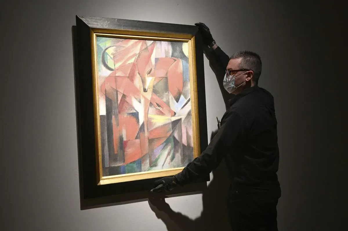 Franz Marc, The Foxes, in a viewing room at Christie's 20/21 Shanghai to London sale preview, New York, NY, February 4, 2022. ANTHONY BEHAR/SIPA USA