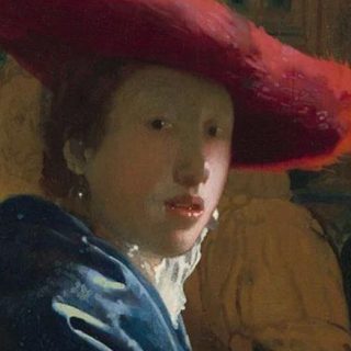 ヨハネス・フェルメール「赤い帽子の女」の鉛筆模写　額付き　箱あり ヨハネス・フェルメール「赤い帽子の女」の鉛筆模写 額付き 箱