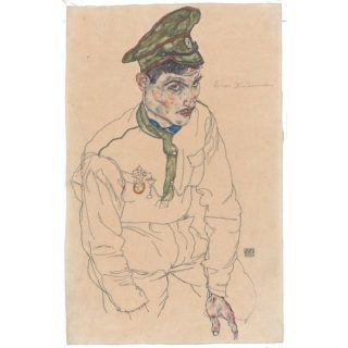 エゴン・シーレ、【隠者たち】、大判・希少な画集画、状態良好 エゴン・シーレ、【前かがみの裸婦】、希少な画集画、状態良好