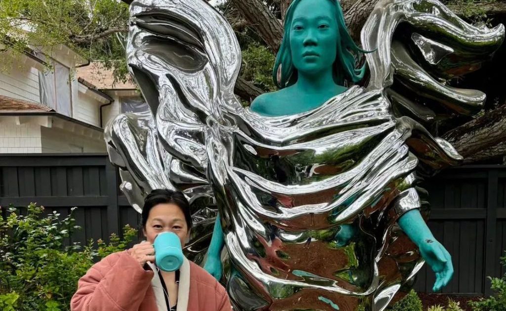 1950年代 メキシコ 中南米 木彫 聖女像 民藝プリミティブ 妻の巨大な像を庭に設置！ マーク・ザッカーバーグがダニエル