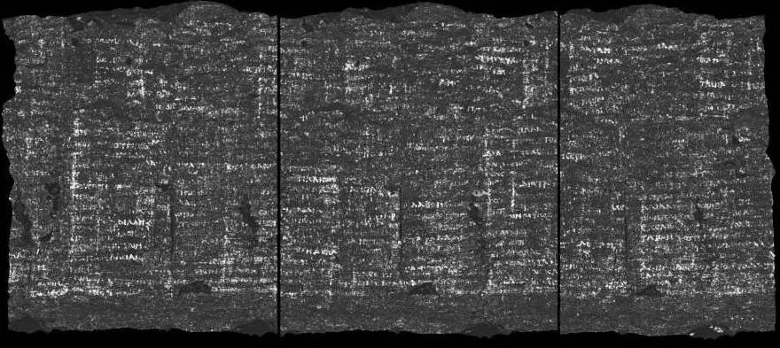 AIによる古代文書の「バーチャル開封」に進展！ 炭化した巻物に「愚か」や「生命」などの文字