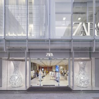 銀座トップアートの複製 大巻伸嗣作品がZARA銀座店のウィンドウを彩る！ 桜の開花を祝した