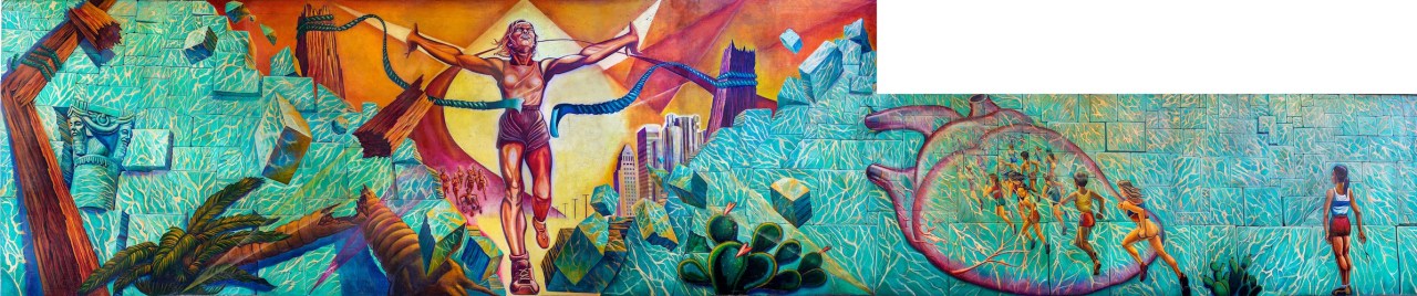 ジュディス・F・バカ《Hitting the Wall: Women in the Marathon》（1984）　Photo: Collection of the Los Angeles County Museum of Art. Digital image courtesy of the SPARC & Judy Baca Archive. Artwork copyright © 1984 Judith F. Baca