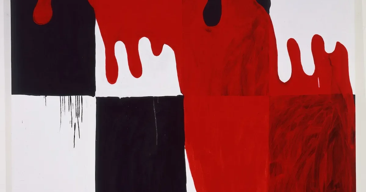 他の人発送×顔の絵 赤と黒の油彩画 08_Heilmann_Mary_Jack-of-