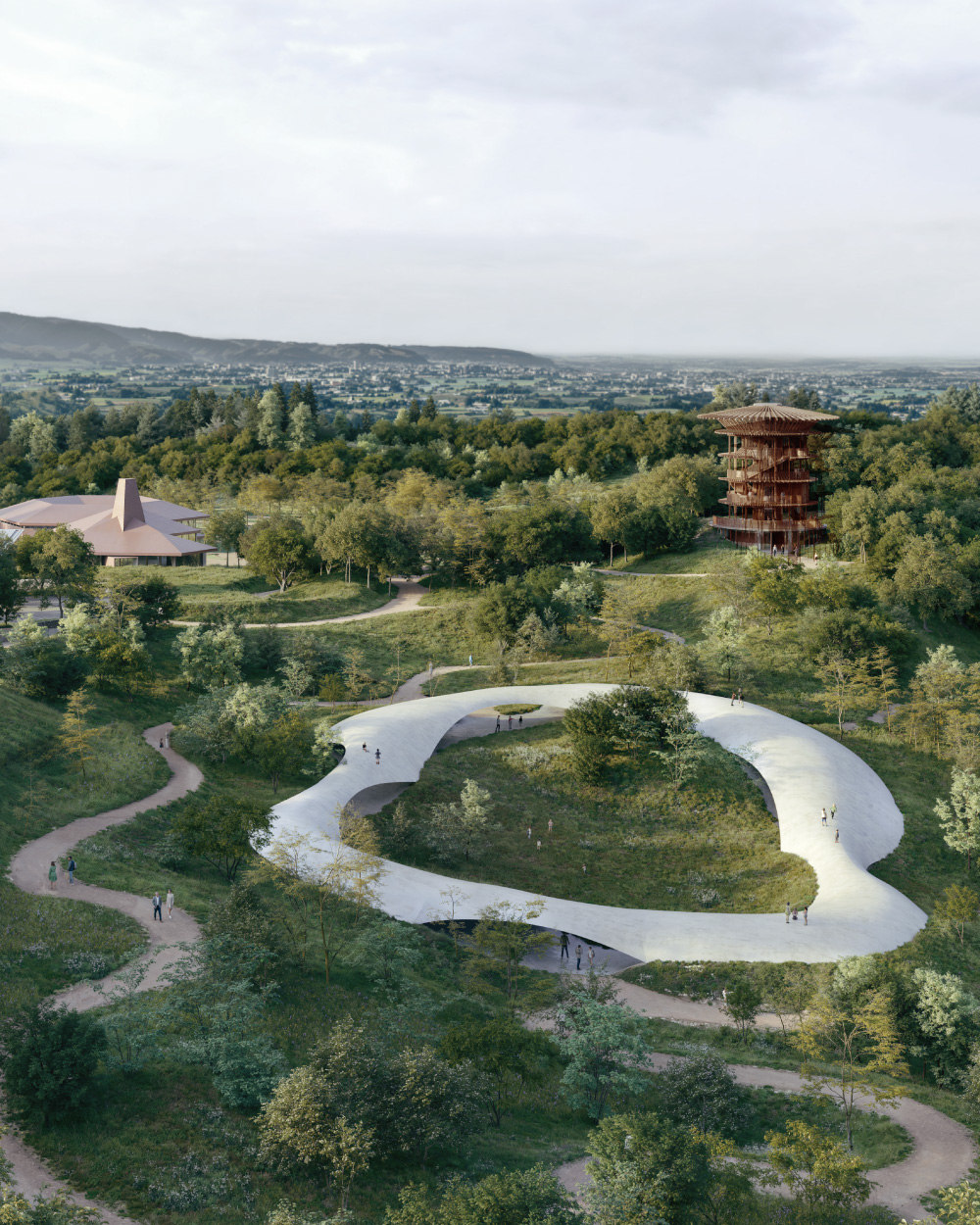 2027年初夏にオープン予定の「Play Earth Park Naturing Forest」。Photo: Courtesy of Goldwin