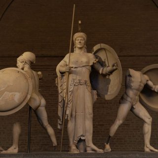 天然石で作られた古代ギリシャ人のような顔彫刻 o0503025113604411178