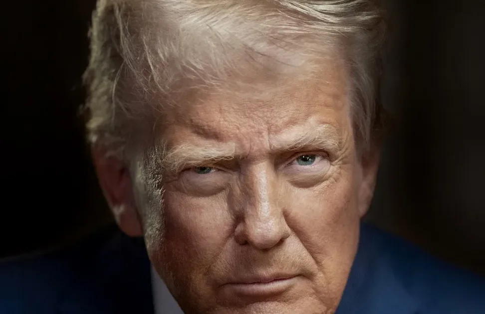 トランプ大統領の最新ポートレートが逮捕時のマグショットと酷似