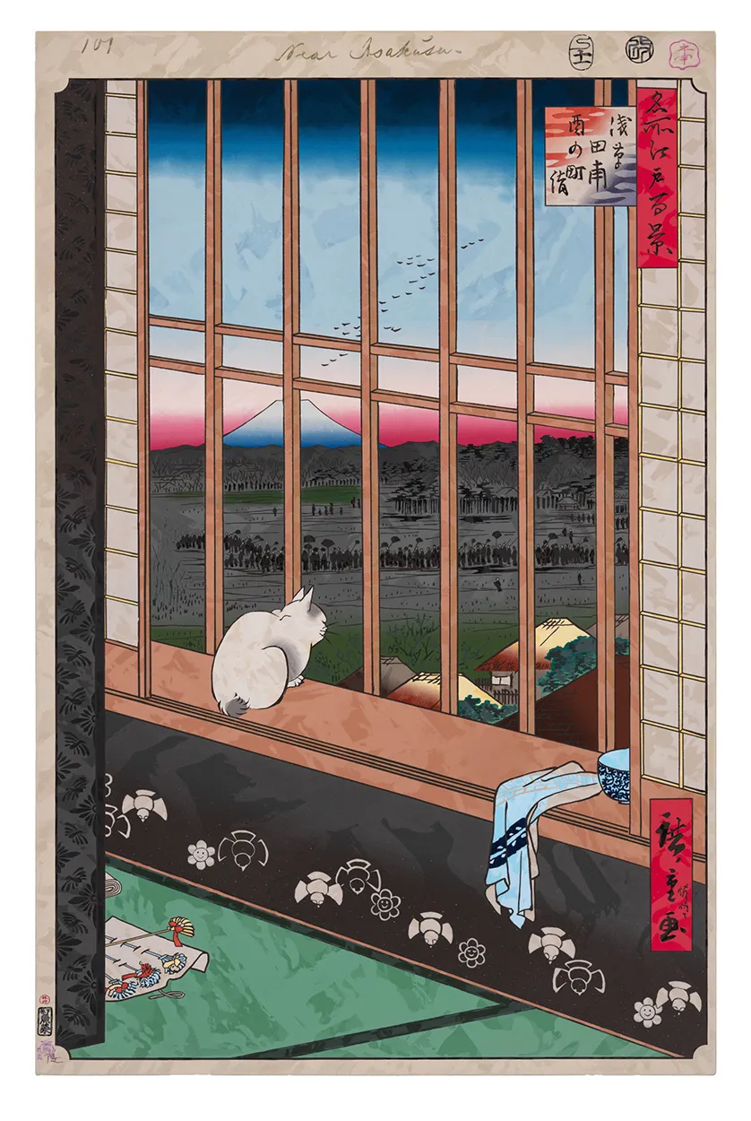 ニューヨークのガゴシアンで開催中の村上隆の展覧会「JAPONISME → Cognitive Revolution: Learning from Hiroshige」（2025）の展示風景。Photo: Kei Okano. Courtesy the artist and Gagosian. ©Takashi Murakami/Kaikai Kiki Co., Ltd.
