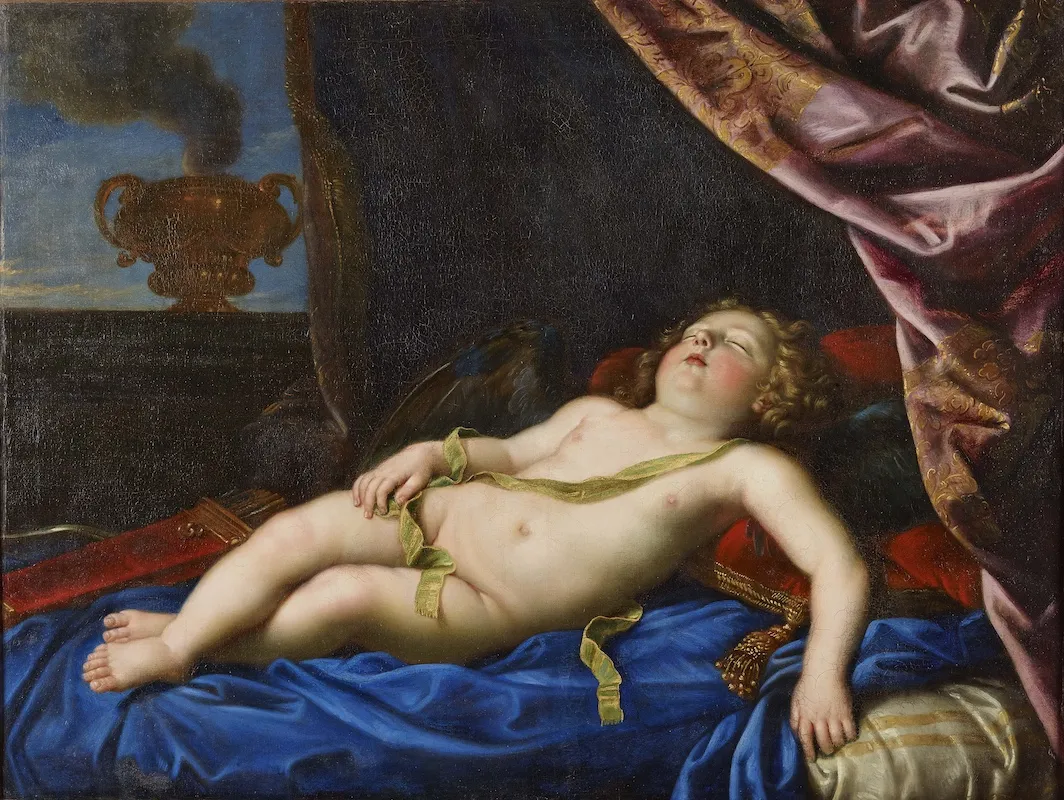 ピエール・ミニャール《眠るアモルの姿のトゥールーズ伯爵》(1682) Photo: Copyright ©Château de Versailles, Dist. RMN/Christophe Fouin