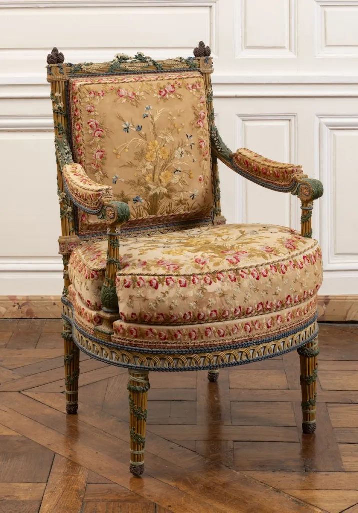 ジョルジュ・ジャコブ「トリアノンの肘掛け椅子(麦の穂)」(1787) Photo: Copyright © Château de Versailles, Dist. RMN/Christophe Fouin