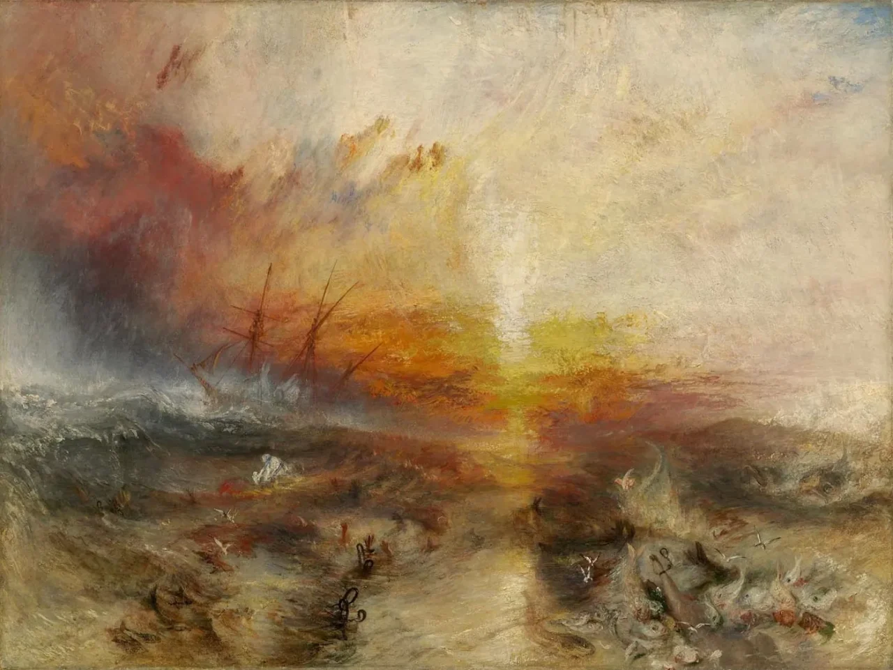 J.M.W.ターナー《解体されるために最後の停泊地に曳かれてゆく戦艦テメレール号》(1838) Photo: National Gallery, London