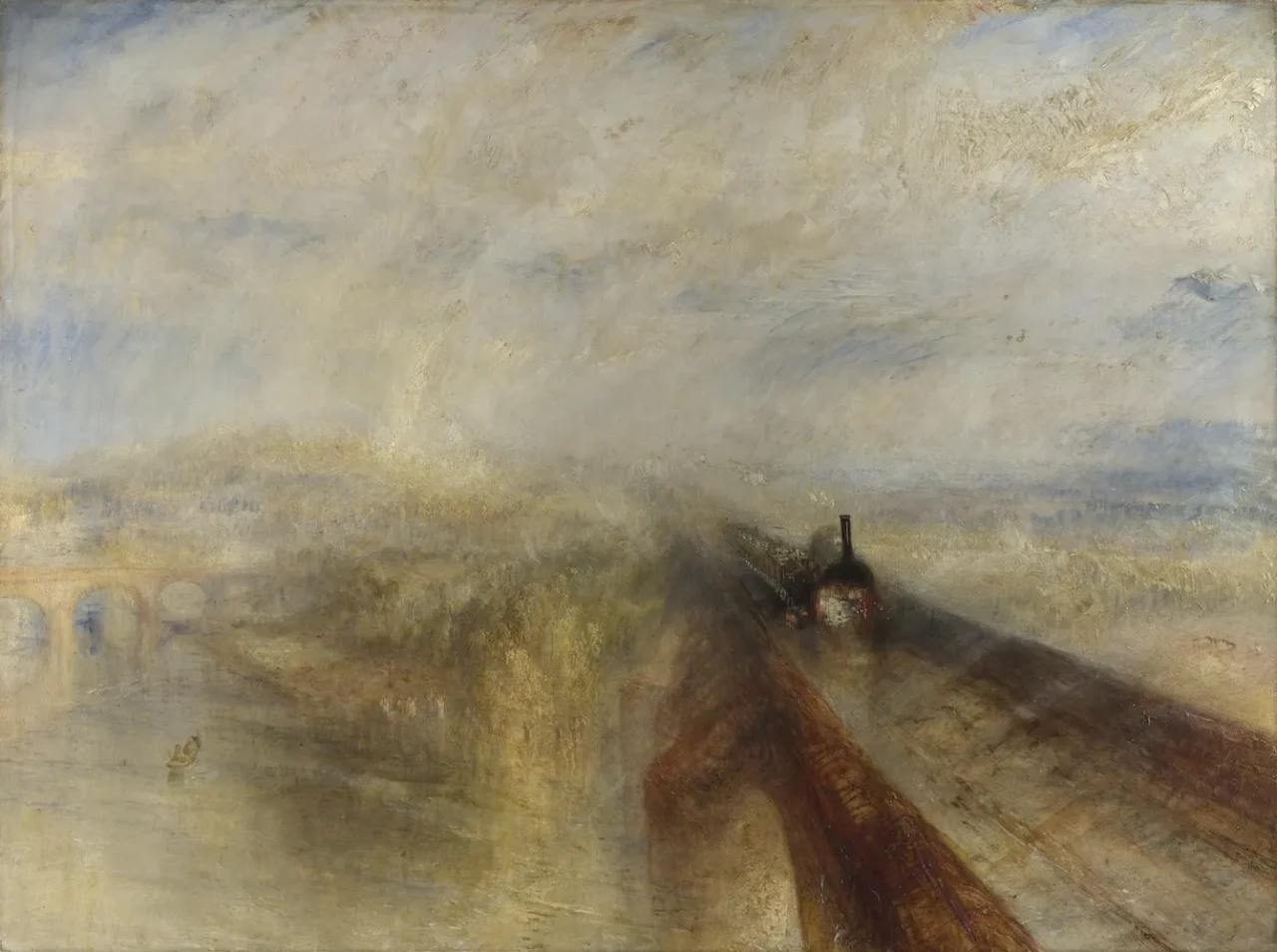 J.M.W.ターナー《雨、蒸気、速度—グレート・ウェスタン鉄道》(1844) Photo: National Gallery, London