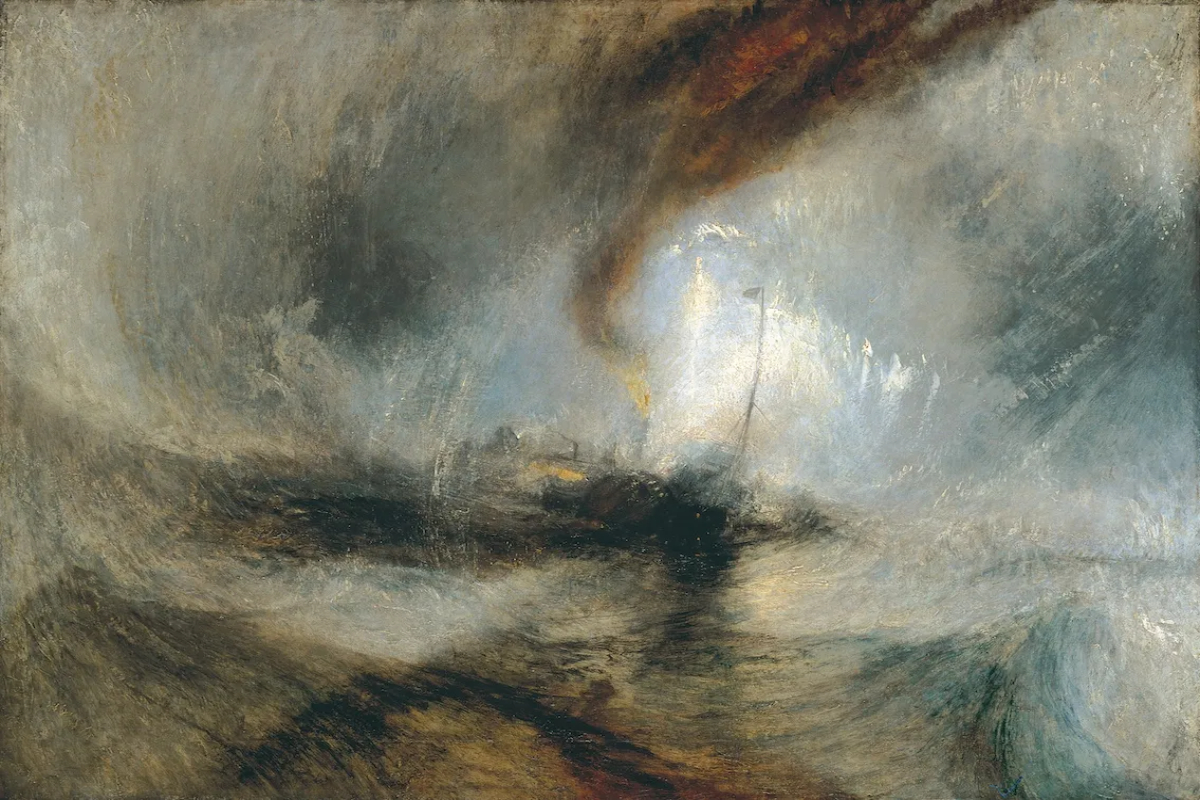 J.M.W.ターナー《Snow Storm - Steam-Boat off a Harbour’s Mouth》(1842年頃) Photo: Wikimedia Commons (Collection of Tate Britain)