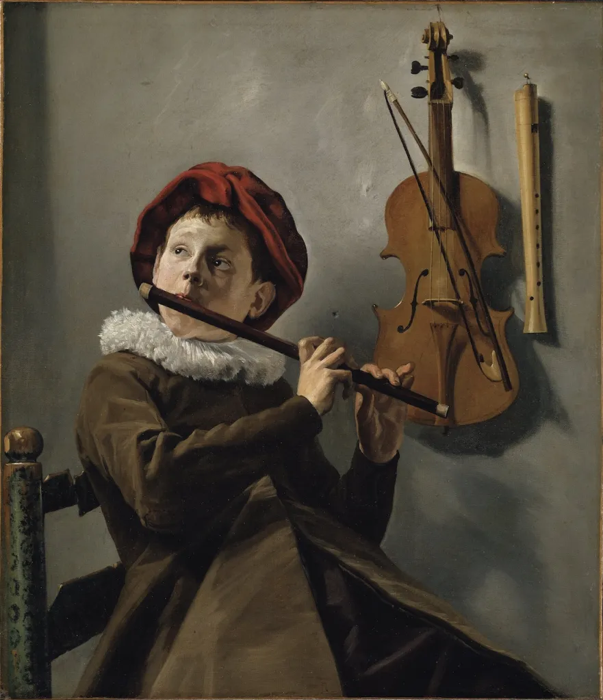 ユディト・レイステル《フルートを吹く少年》(1630年代初期) Photo: Collection of the Nationalmuseum, Stockholm. Digital image: Wikimedia Commons