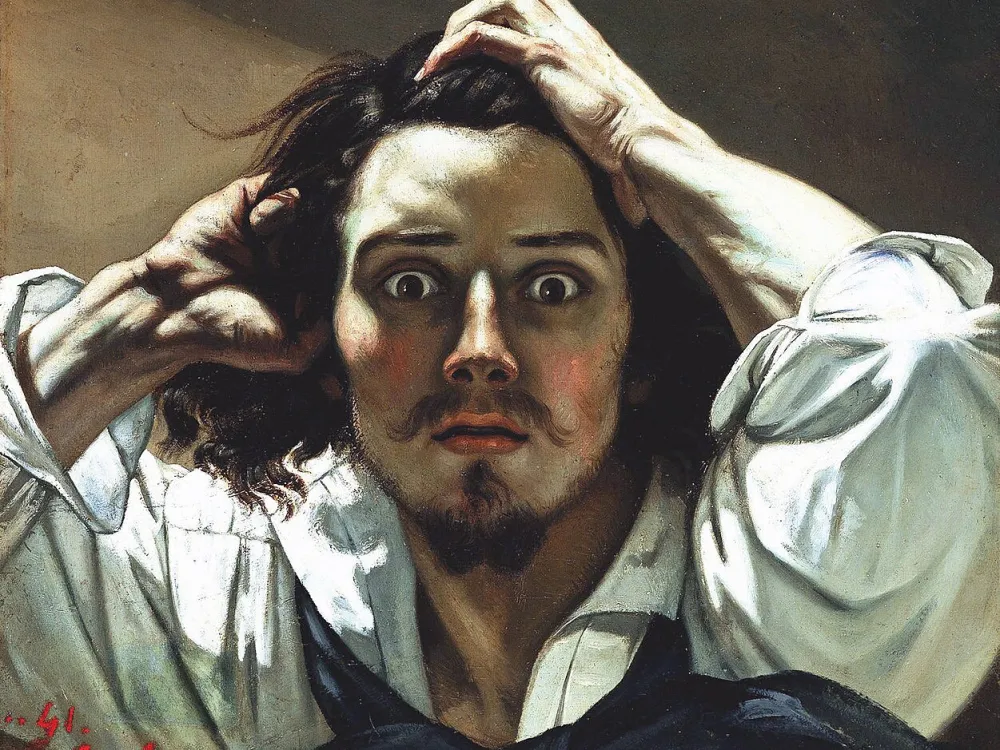 Gustave Courbet: Le Désespéré (The Desperate Man), 1843–45, oil on canvas, 18 by 21 inches. Courtesy Wikimedia Commons