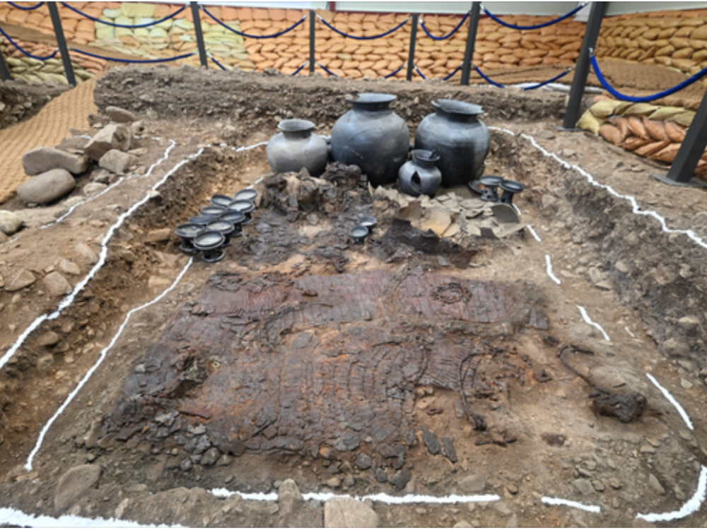 禁じられた「殉葬」の痕跡か。脚を開いた姿勢の遺体が、新羅の古都で発見された将軍墓から出土