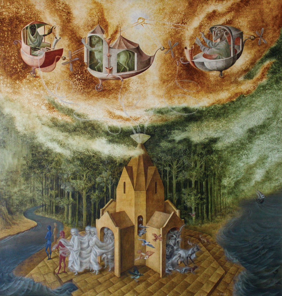 レメディオス・バロMicrocosmos (or Determinismo)》(1959)Photo: ©2025 Remedios Varo, Artists Rights Society (ARS), New York/VEGAP, Madrid
