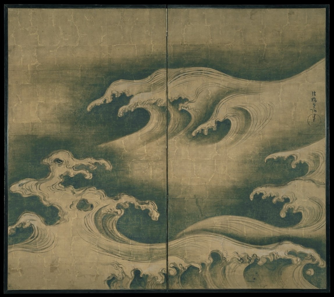 尾形光琳《波濤図屏風》（1704-09年頃）　Photo: Metropolitan Museum of Art