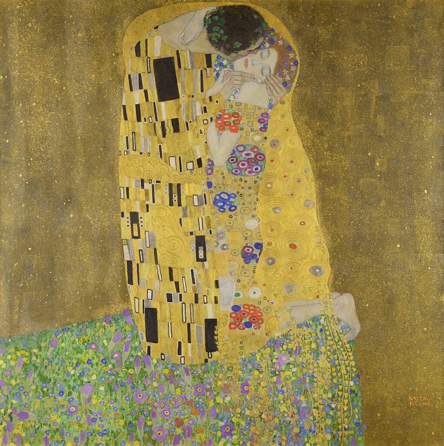 極美品！ ☆ゴールデンハート☆ クリーブ 絵画 The_Kiss_-_Gustav_Klimt_-