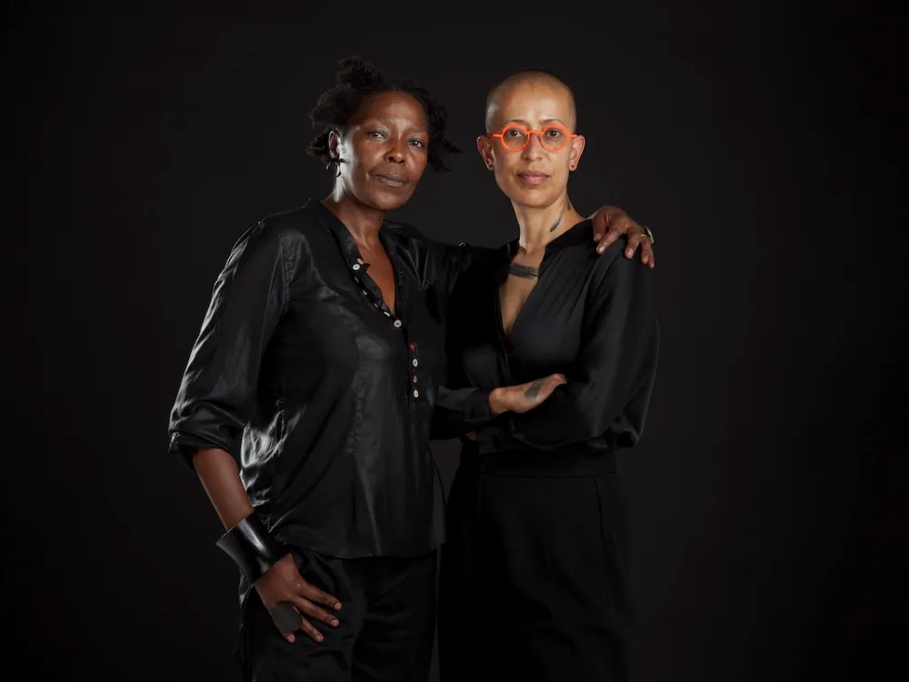 Gabrielle Goliath (right), with Ingrid Masondo, who was selected as the curator of her South African Pavilion for the Venice Biennale. Photo: Ashley Walters