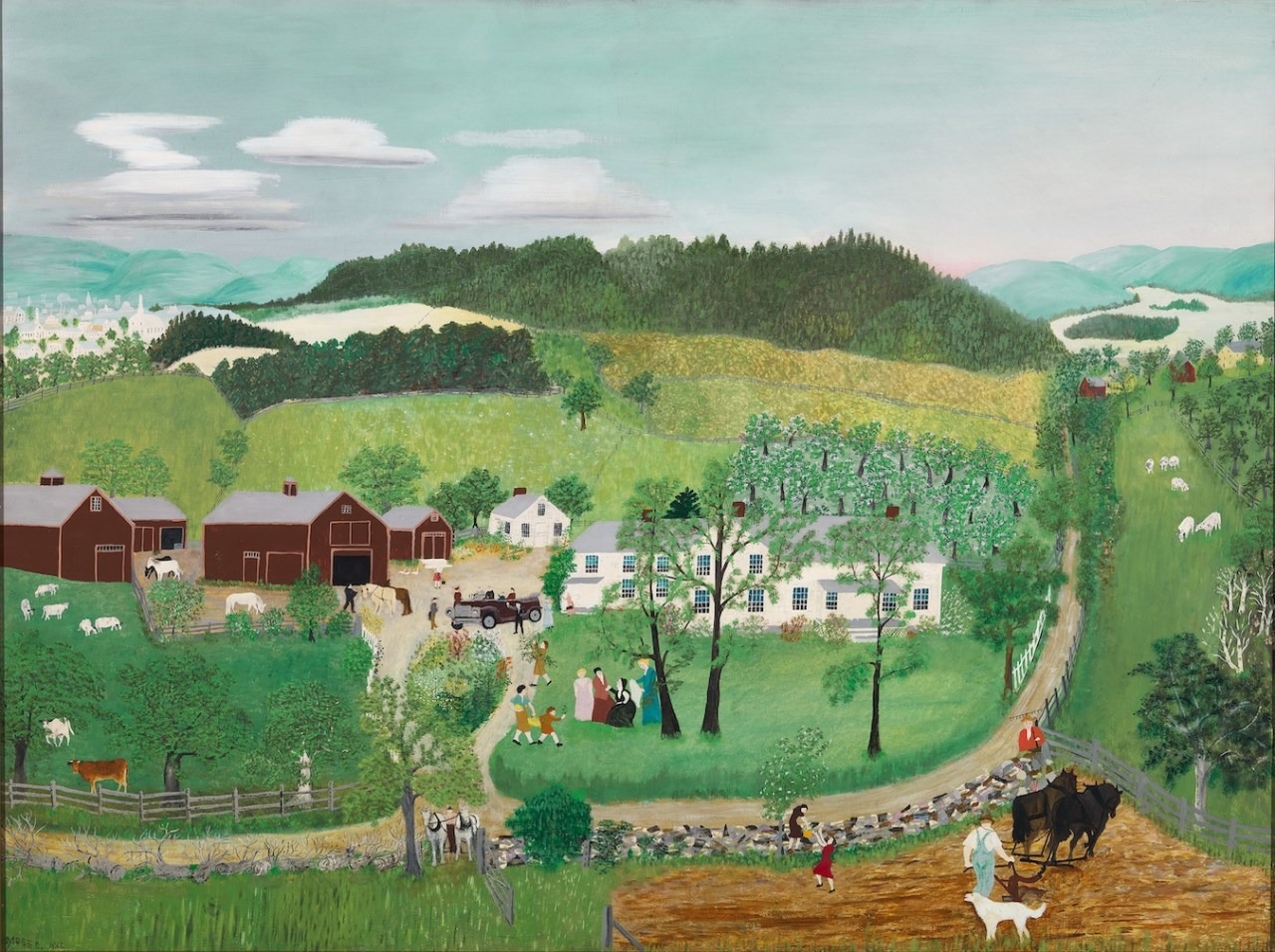 《Grandma Moses Goes to the Big City》（1946）　Photo: Smithsonian American Art Museum. Artwork copyright © Grandma Moses Properties Co., NY