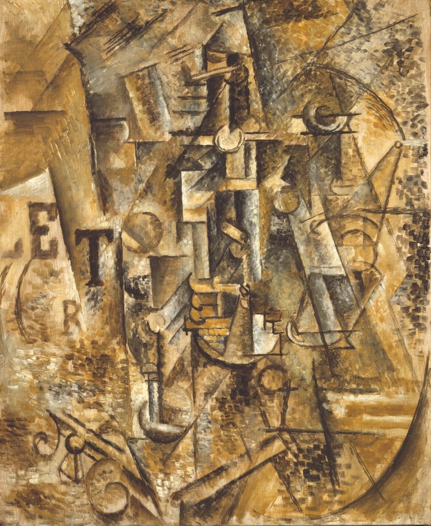 パブロ・ピカソ《ラム酒の瓶のある静物》（1911）　Photo: ©2025 Estate of Pablo Picasso/Artists Rights Society (ARS), New York