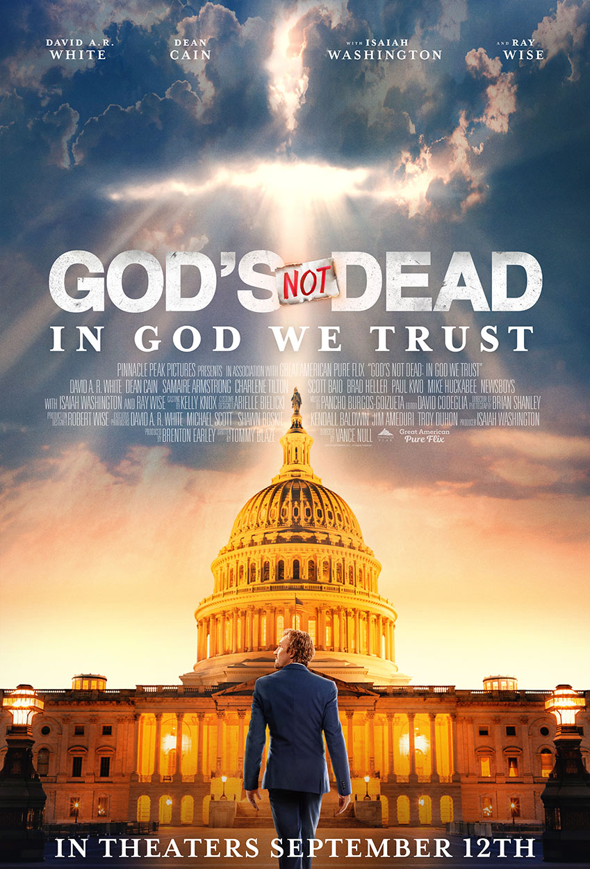 『神は死んだのか』シリーズの最新作、『God’s Not Dead: In God We Trust(神は死んだのか:我われは神を信じる)』(2024)のポスター。Photo: ©2024 Pinnacle Peak Pictures