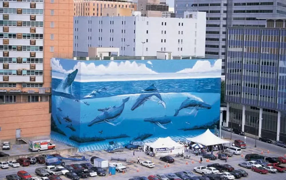 海洋保護を描いた壁画、W杯プロモーションを目的に塗りつぶされる