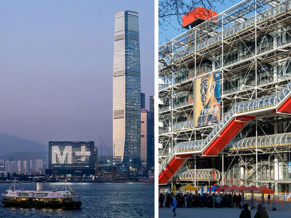 M+ x Pompidou. Photo: Bob Henry/UCG/Universal Images Group via Getty Images; Luc Castel/Getty Images