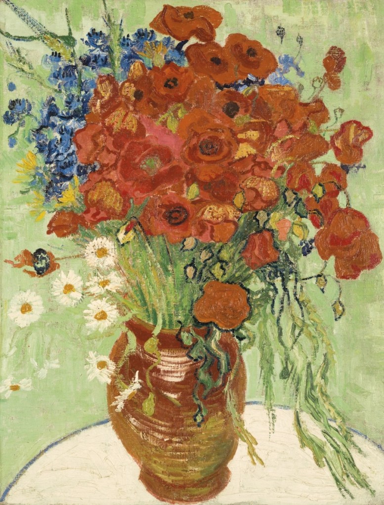 フィンセント・ファン・ゴッホ《Still Life, Vase with Daisies and Poppies》（1890）　Photo: Sotheby’s