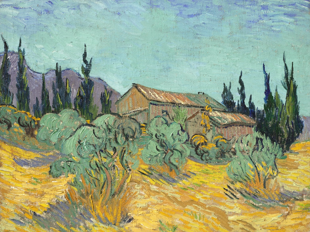 フィンセント・ファン・ゴッホ《Wood Cabins Among the Olive Trees and Cypresses》（1889）　Photo: Christie’s