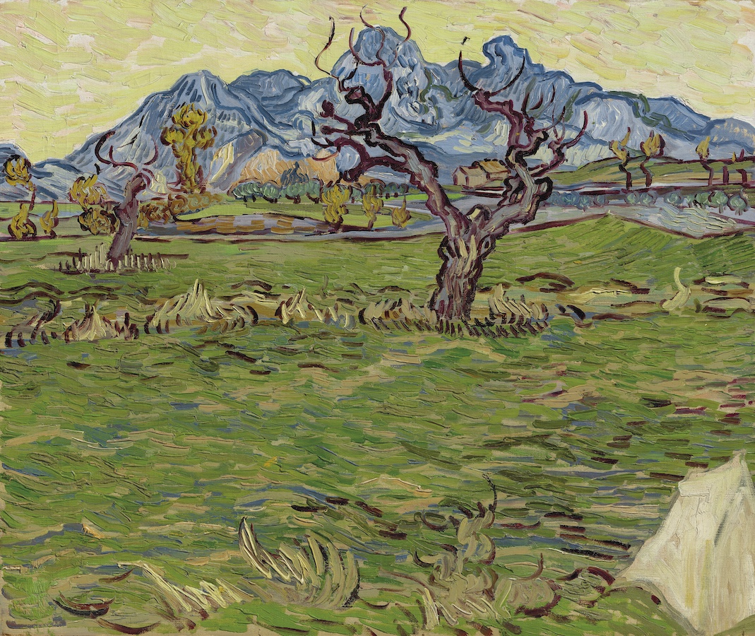 フィンセント・ファン・ゴッホ《Fields near Les Alpilles》（1889）　Photo : Christie’s.