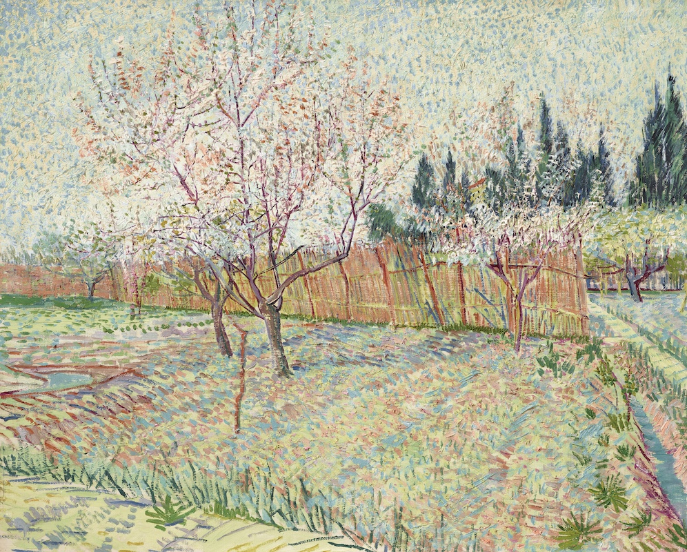 フィンセント・ファン・ゴッホ《Orchard with Cypresses》（1888）　Photo : Christie’s.