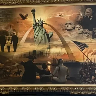 トランプ大統領のSNSに投稿された絵画。Photo: Screenshot via Truth Social