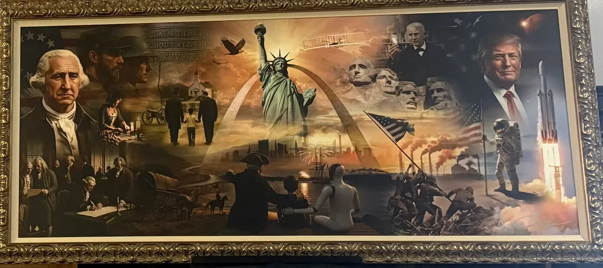 トランプ大統領のSNSに投稿された絵画。Photo: Screenshot via Truth Social