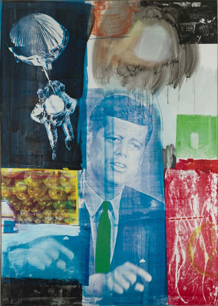 ロバート・ラウシェンバーグ《Retroactive I》（1963）　Photo: Collection of the Wadsworth Atheneum, Hartford, Connecticut. Digital image courtesy of the Robert Rauschenberg Foundation. Artwork copyright © Robert Rauschenberg Foundation/Artists Rights Society (ARS) New York