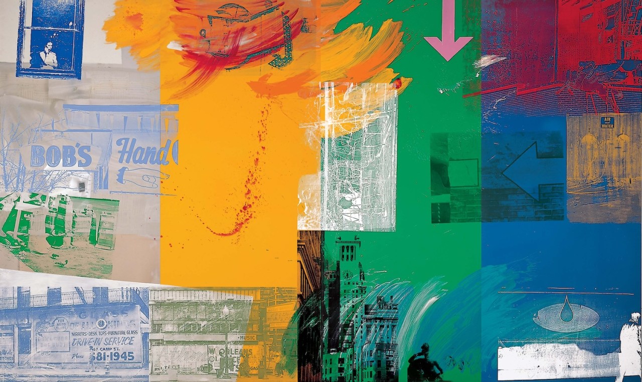 ロバート・ラウシェンバーグ《Catch (Urban Bourbon)》（1993）　Photo: ARoS Aarhus Kunstmuseum Collection. Digital image courtesy of the Robert Rauschenberg Foundation. Artwork copyright © Robert Rauschenberg Foundation/Artists Rights Society (ARS) New York