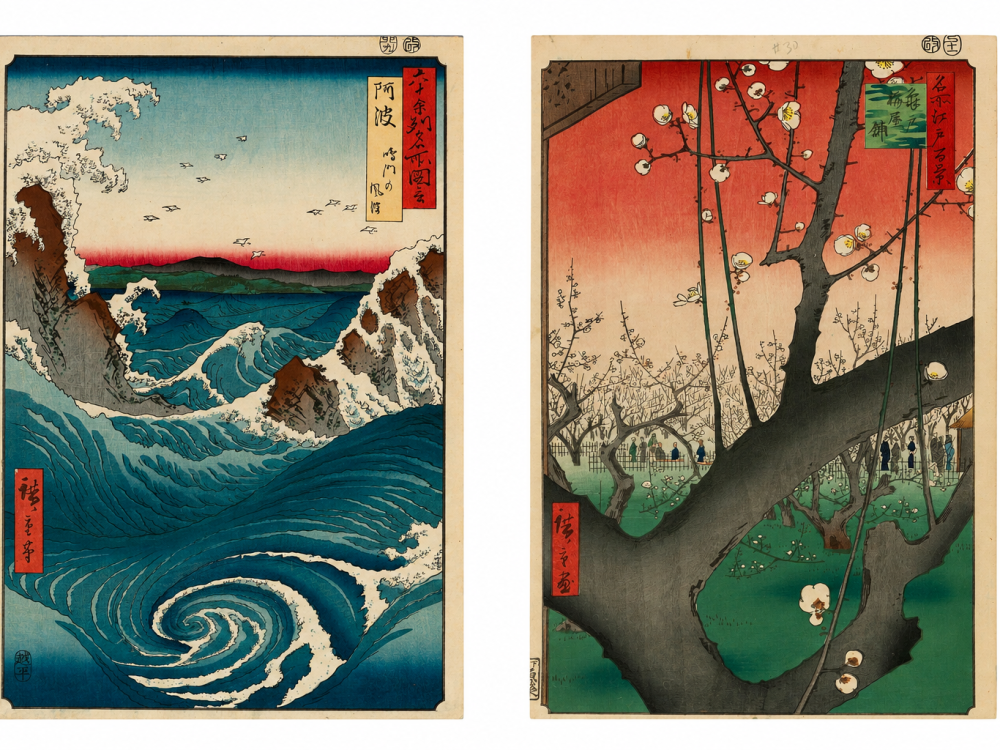 オークションに出品される歌川広重の版画作品。Photo: Courtesy of Christie's Images LTD.