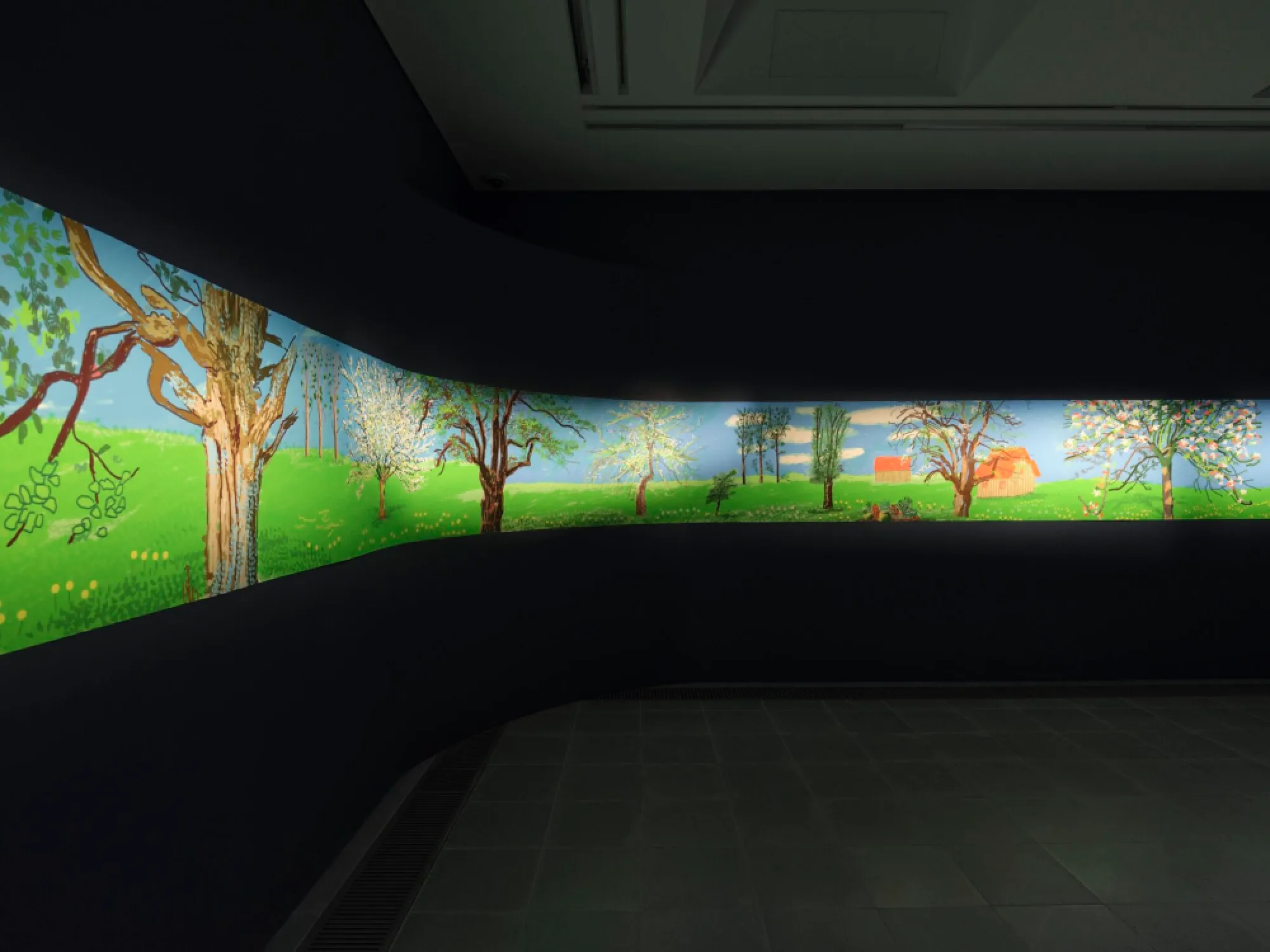 Installation view of David Hockney's exhibition