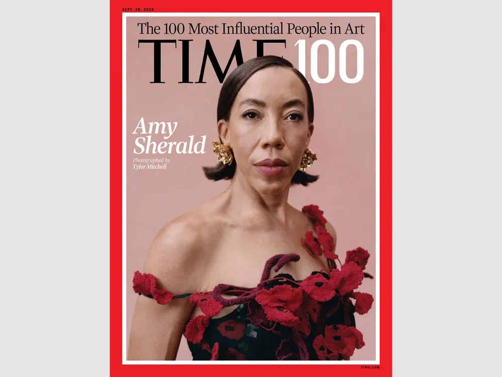 タイム誌が発表した「Time100 Art」の表紙を飾ったエイミー・シェラルド。Photo: Courtesy of the TIME Magazine