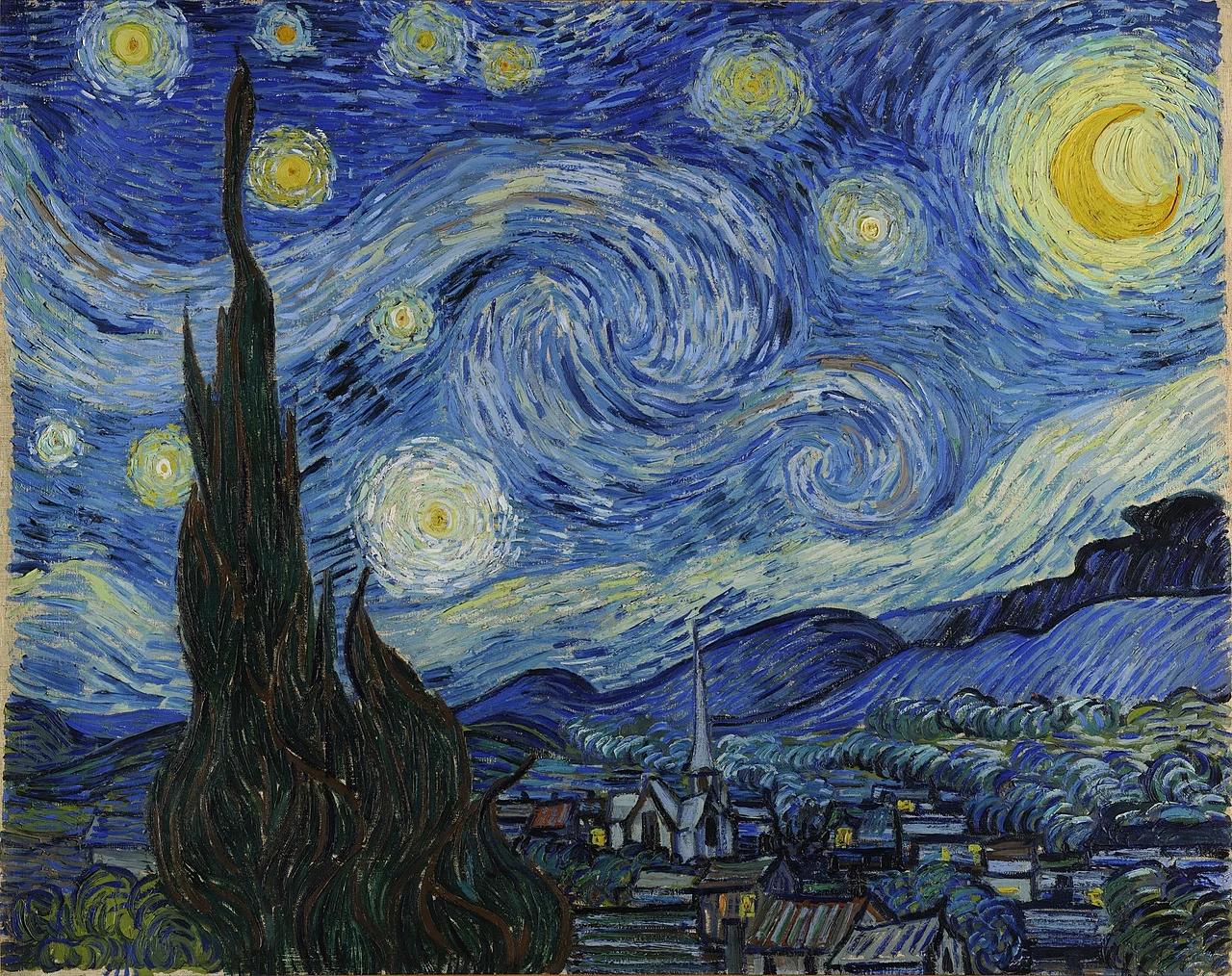 フィンセント・ファン・ゴッホ《星月夜》（1889） Photo: Wikimedia Commons